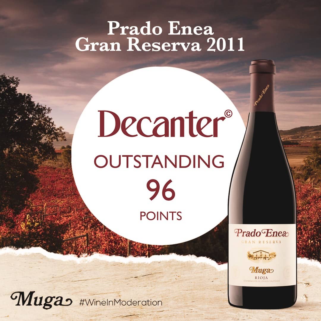 Prado Enea 2011 gets the highest score, 96 points, in “Rioja Gran Reservas: Evans selects 10 to try” Decanter,s article