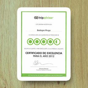 Bodegas Muga consigue el certificado de excelencia del portal de viajes Tripadvisor